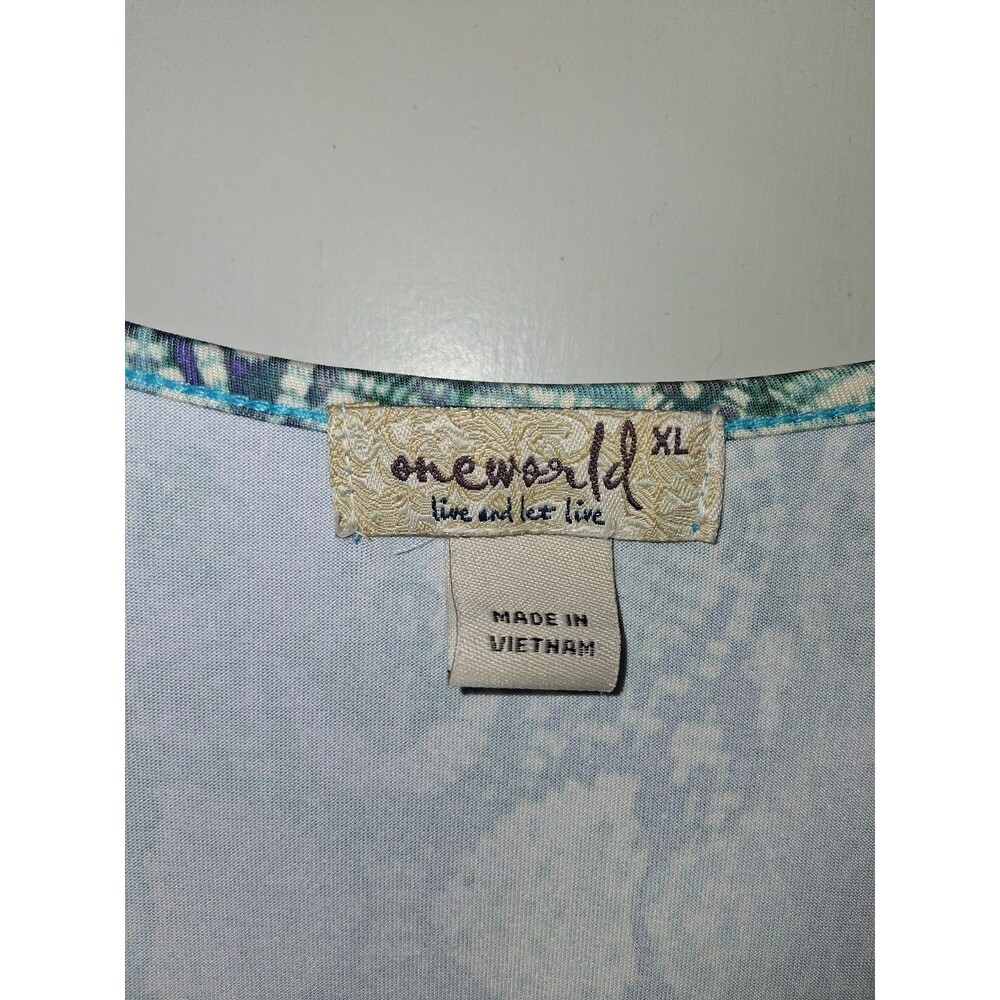 Women's One World Live and Let Live Boho Animal Print & Crochet Dress, XL - Picture 10 of 11